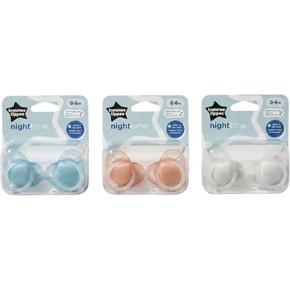 Tommee Tippee‎ Nighttime Glow Pacifiers 0–6M BPA Free LOT OF 3 (6 Total) NEW
